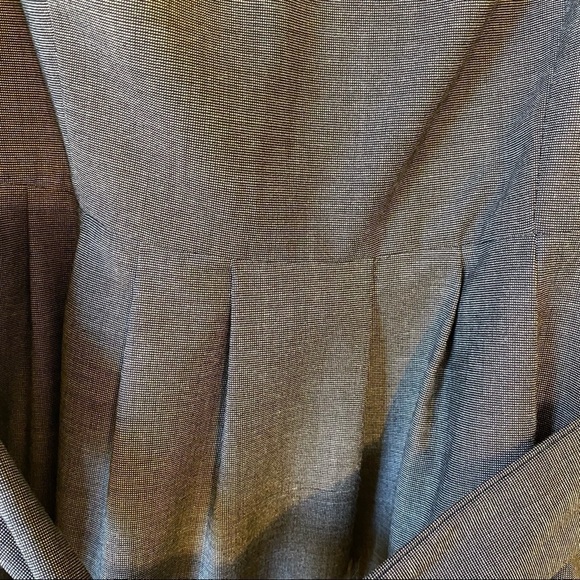 H&M Career Dress Tie Waist Button Detail Gray Sz 8 - Picture 5 of 11